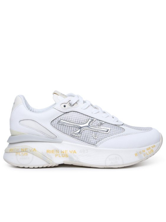 Shop Premiata Moerund' Sneakers In Leather And White Fabric