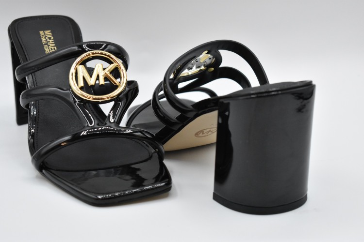 Shop Michael Kors Sleek Black Leather Flats