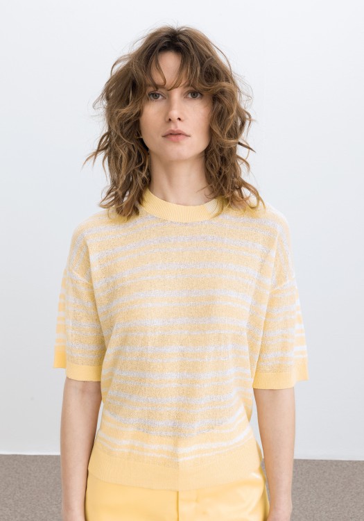 Shop Aeron Nimble - Striped T-shirt In Neutrals