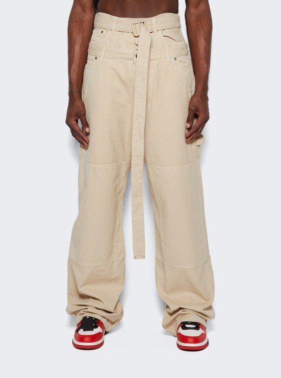 Off-White c/o Virgil Abloh Wide Leg Layered Canvas Pants in Black for Men