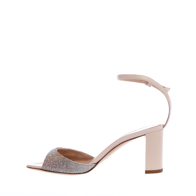 Ninalilou 80mm Heel Powder Pink Sandals In Red
