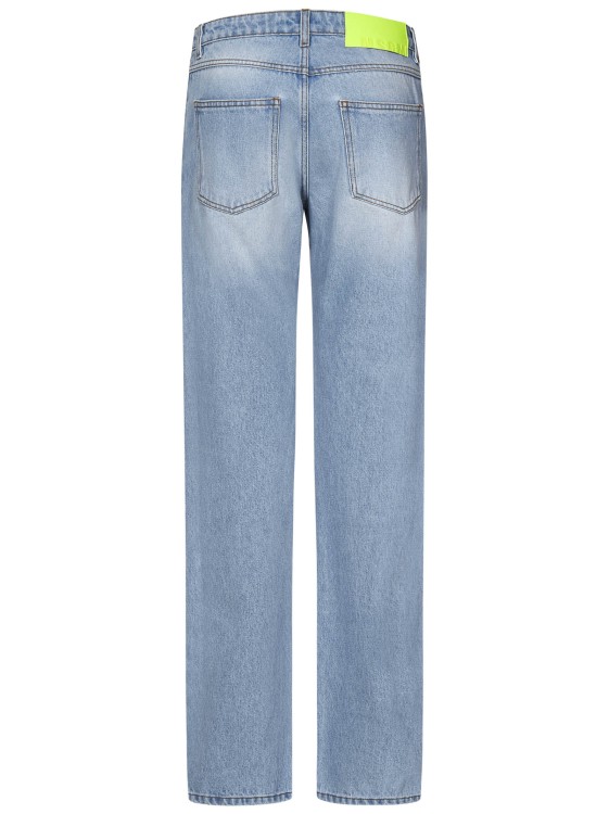 Shop Msgm Straight Light Blue Cotton Denim Jeans