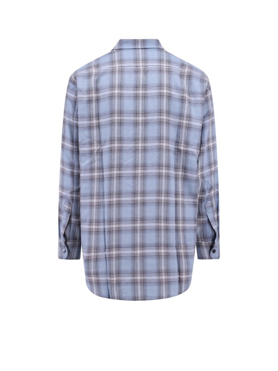 Shop Ami Alexandre Mattiussi Viscose And Wool Shirt With Madras Print In Grey