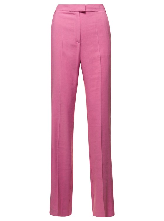 Andamane Pink Straight Trousers Galdys In Viscose