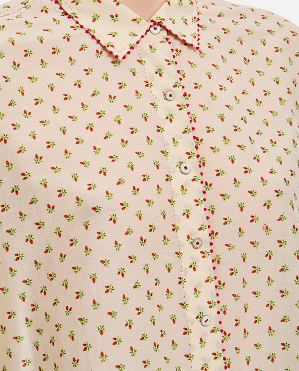 Shop Péro Pattern Cotton Shirt In Neutrals