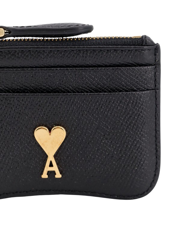 Shop Ami Alexandre Mattiussi Leather Card Holder In Black