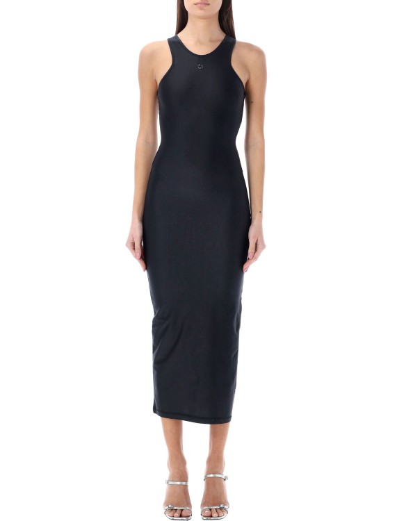 Coperni Embellished Satin-jersey Midi Dress In Black