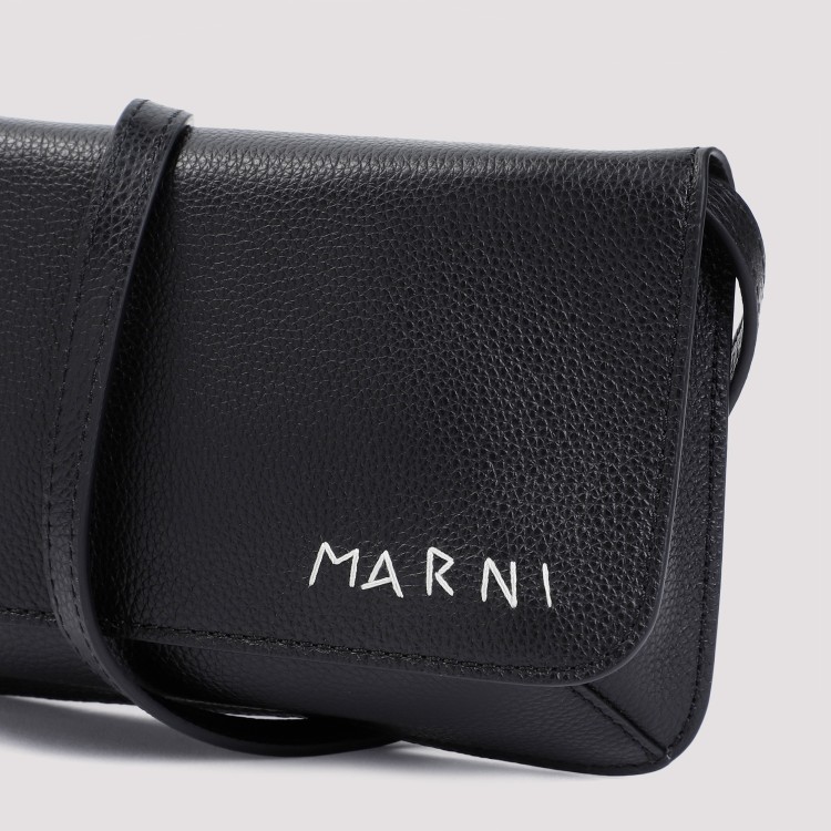 Shop Marni Black Calf Leather Shoulder Bag