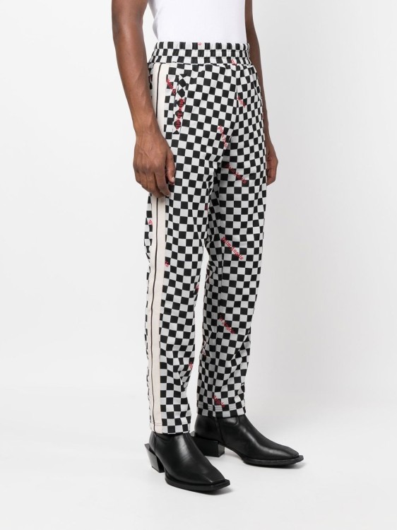 Shop Palm Angels Jacquard Damier Classic Track Pants In Grey