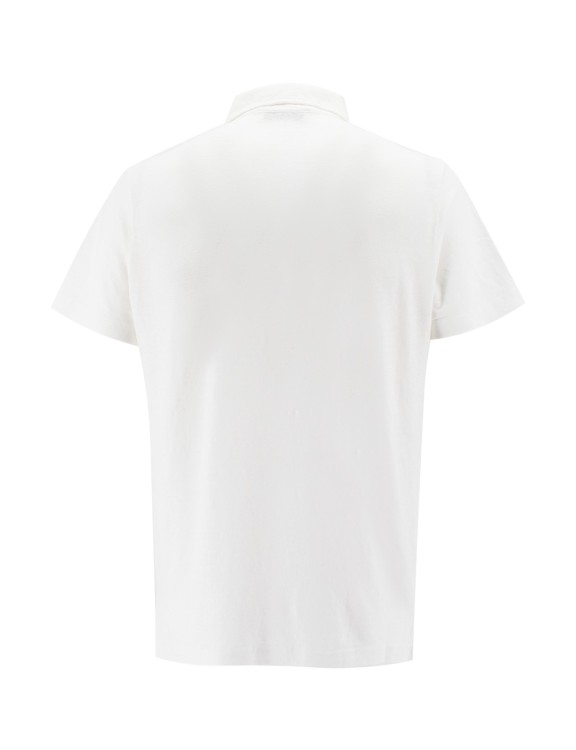 Shop Mauro Ottaviani White Stretch Linen Polo Shirt