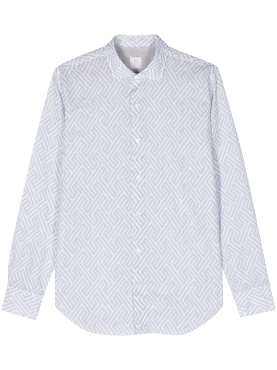Shop Eleventy Copy Of Paisley-print Button-up Shirt In Blue