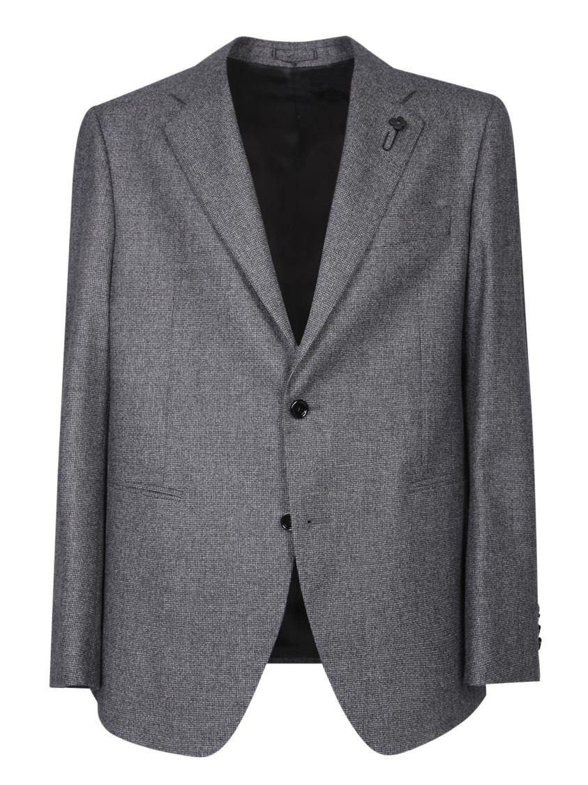 Lardini Tailored Suit With Design And Refined Detailing In Grey