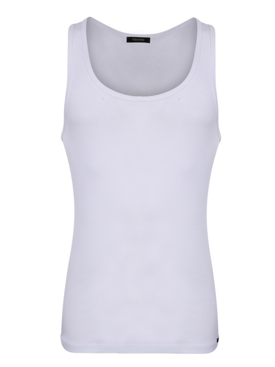 Shop Tom Ford White Ribbed Modal Tank Top In Neutrals
