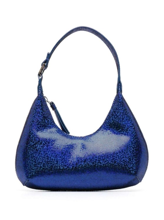 By Far Blue Baby Amber Mini Bag Disco Dot Leather Effect