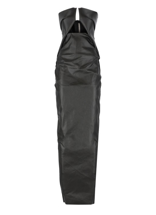 Rick Owens Form-fitting Black Evening Dress With Cutout Neckline In Black