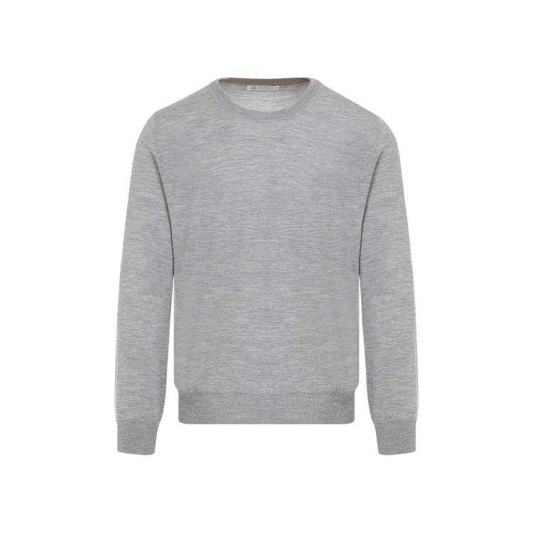 Brunello Cucinelli Wool And Cashmere Crewneck Sweater In Grey