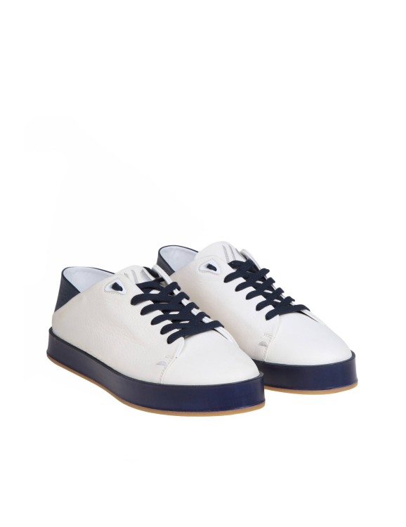 Shop Marco Castelli Axel Sneakers In White/blue Leather