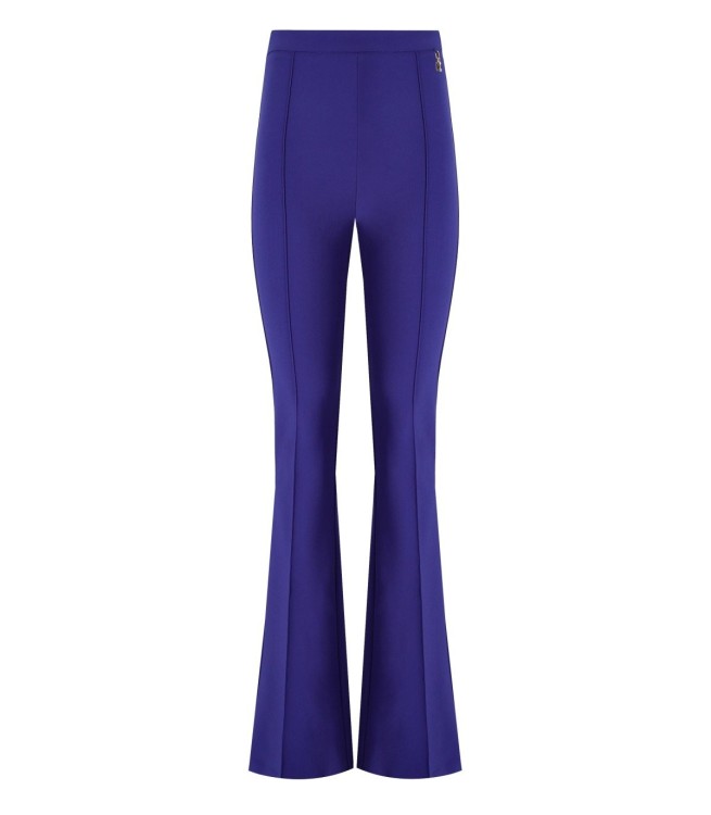 Elisabetta Franchi Indigo Blue Flare Trousers In Purple