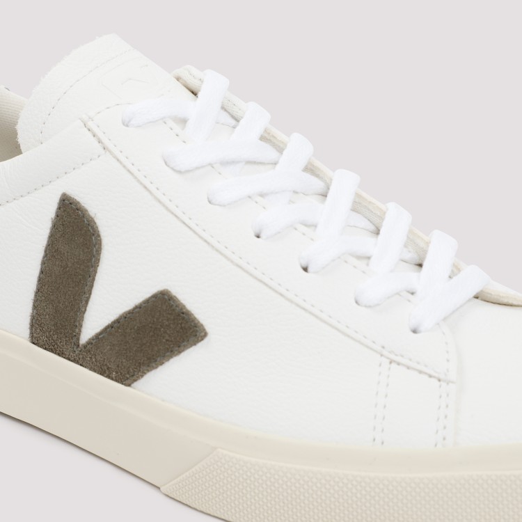 Shop Veja White And Khaki Campo Sneakers