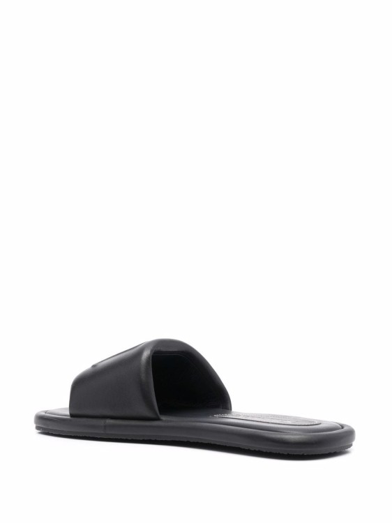 Shop Nanushka Logo-embossed Leather Sandals In Black