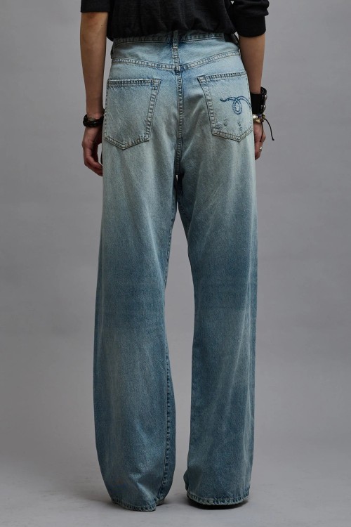 Shop R13 Crossover Wide-leg Jeans In Blue