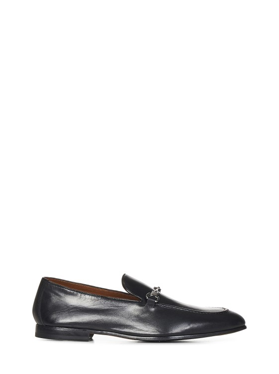 Shop Doucal's Black Leather Loafers