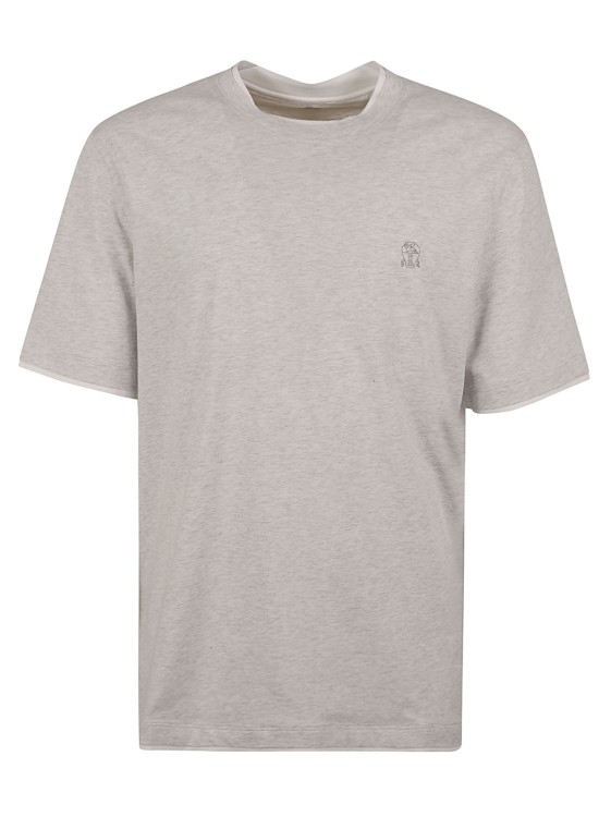 Shop Brunello Cucinelli Grey Cotton T-shirt In White