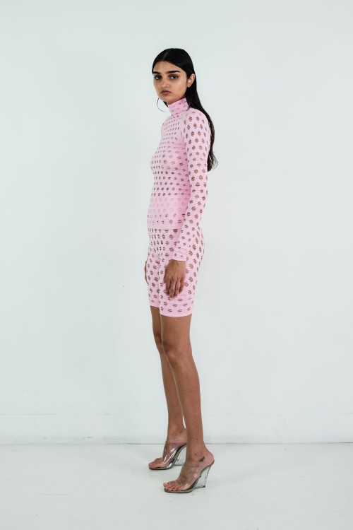 Shop Maisie Wilen Perforated Shorts In Pink