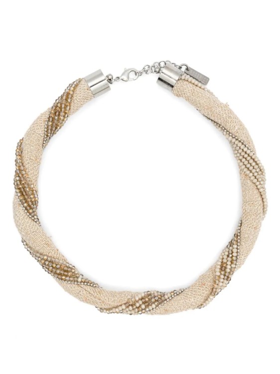 PESERICO BEIGE BEADS NECKLACE