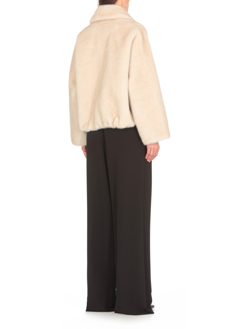 Valentini 1972 Synth Fur Coat In Neutrals