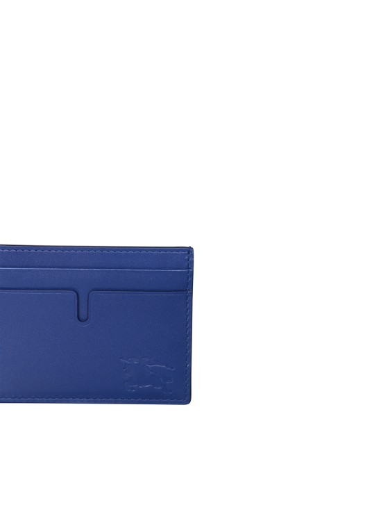 Shop Burberry Leather Cardholder In Blue