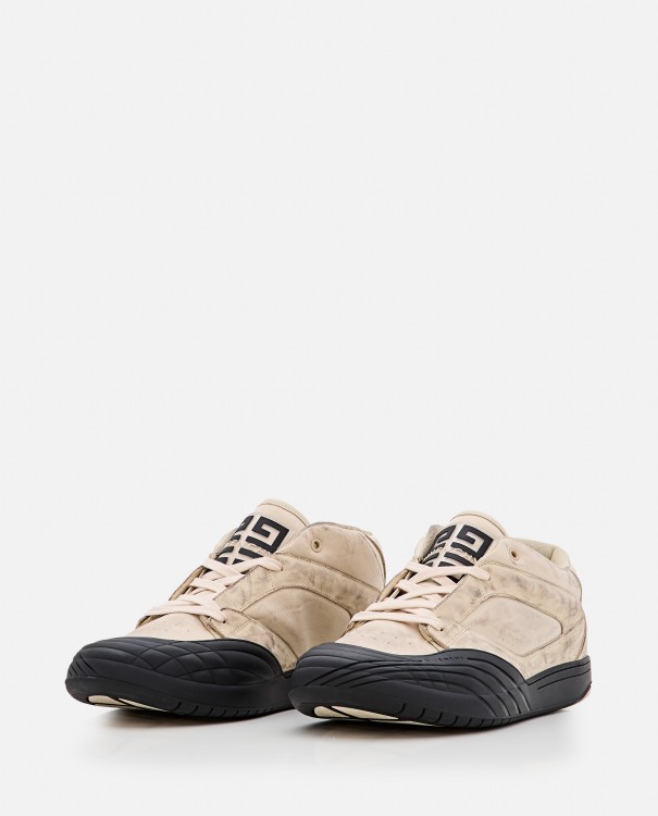 Shop Givenchy Leather Sneaker Skate In Neutrals