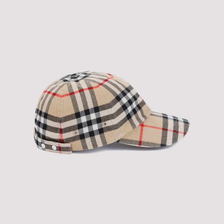 Shop Burberry Stone Archive Beige Check Baseball Hat In Grey