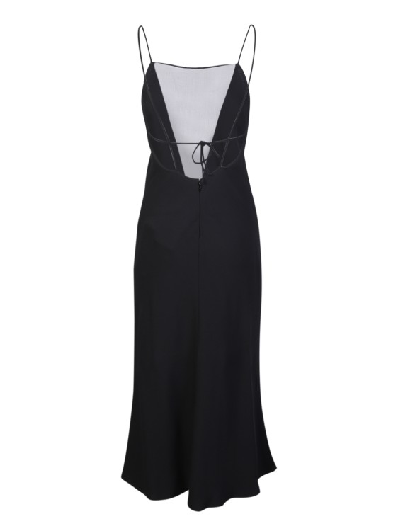 Shop Stella Mccartney Ultra-sheer Mesh Insert Black Dress In Neutrals