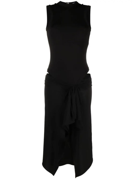 Shop Attico Black Mirna Midi Dress