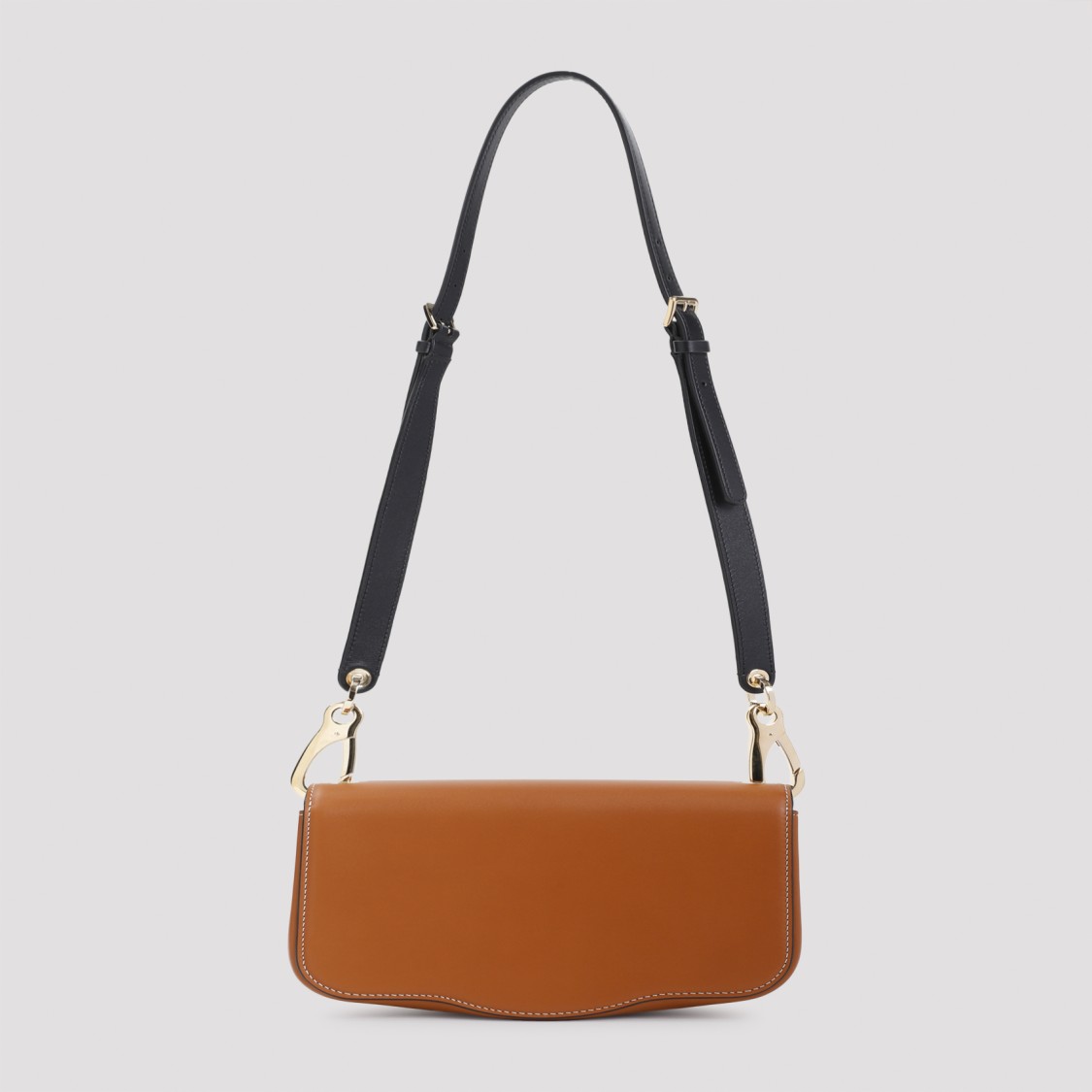Valentino Tan Brown Calf Leather Logo Small Shoulder Bag In Brown