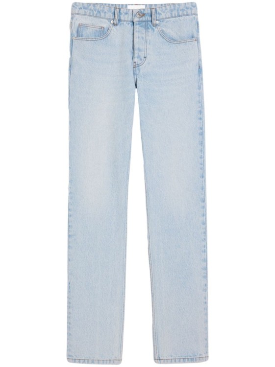 Shop Ami Alexandre Mattiussi Mid-rise Straight-leg Denim Jeans In Blue