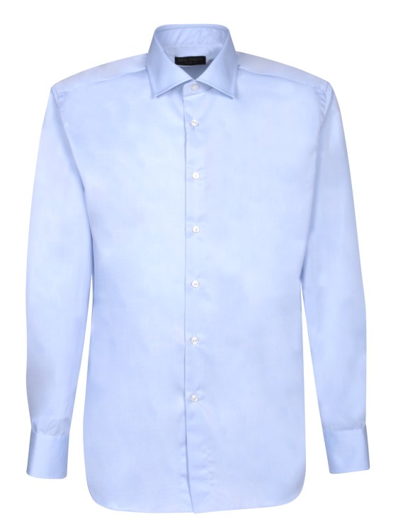 Shop Dell'oglio Blue Twill Shirt
