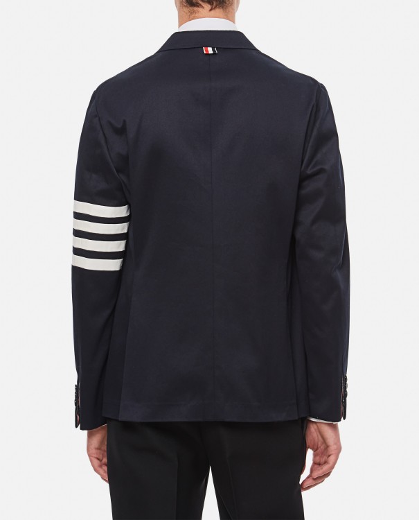 Shop Thom Browne Unconstructered Classic Sport Jacket W/ 4 Bar In Cotton Tw In Black