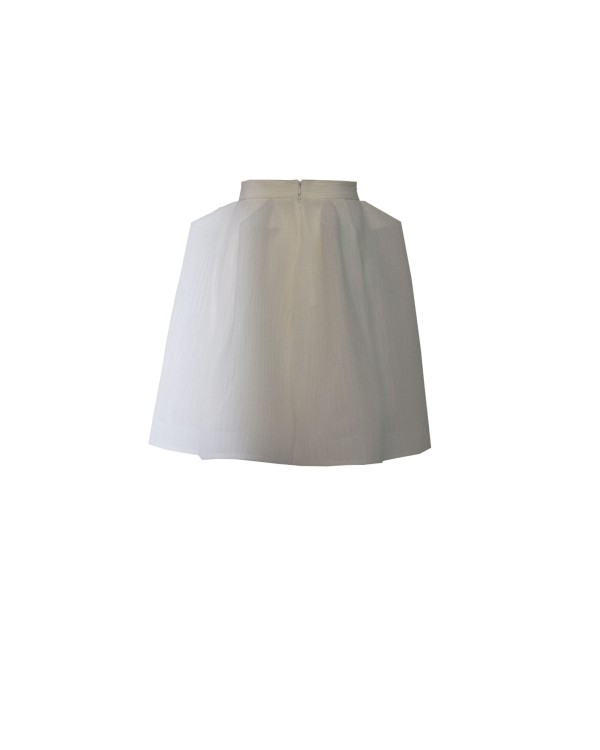 Gemy Maalouf Structured Short White Skirt - Short Skirts In Blue