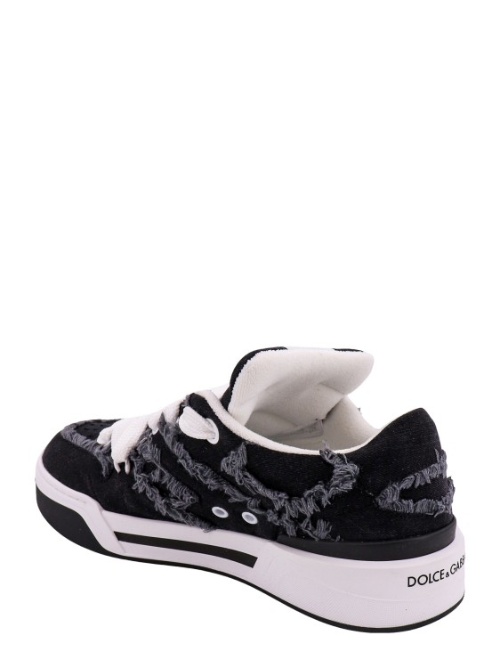 Shop Dolce & Gabbana Denim Sneakers With Ripped Effect In Black