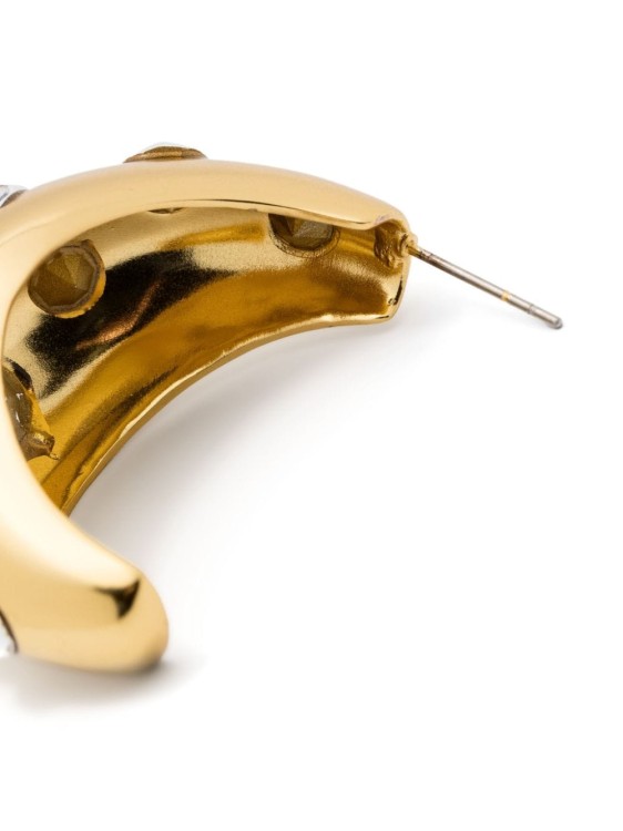 Shop Blumarine Crystal Embellishment Earrings In Gold