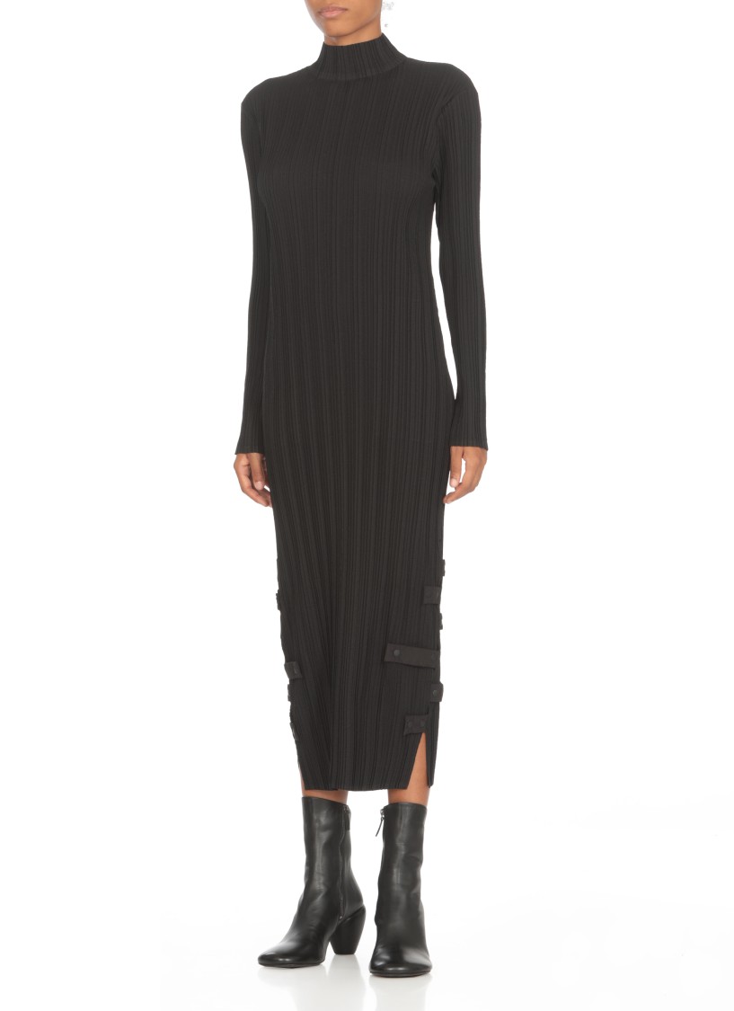 Shop Nu Pleated Dress In Black