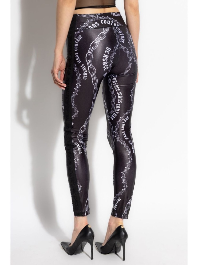 Versace Jeans Couture Chain Couture Leggings In Black