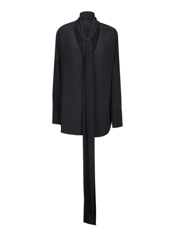 Shop Givenchy Silk Blouse With Lavalliere Collar In Black
