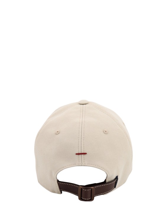 Shop Brunello Cucinelli Cotton Hat With Embroidered Logo In Neutrals