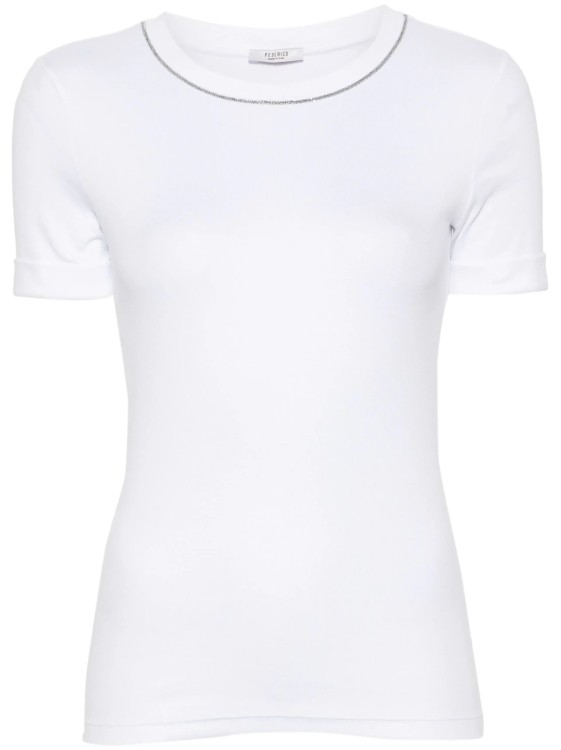Shop Peserico White Beads T-shirt