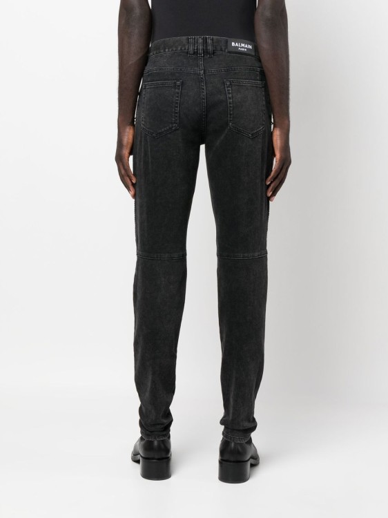 Shop Balmain Low-rise Skinny Denim Jeans In Black