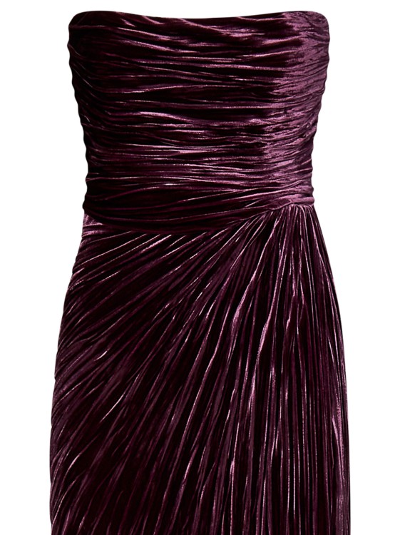 Shop Maria Lucia Hohan Purple Strapless Velvet Midi Dress
