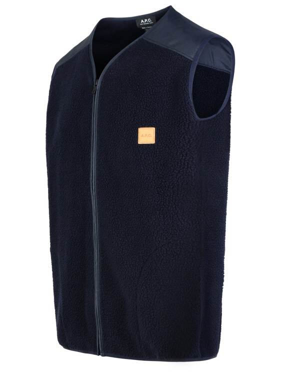 Shop Apc Nate' Navy Polyester Vest In Black